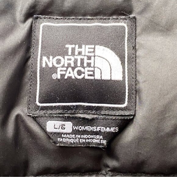 North Face Coat Woman Large Black Hyvent Down Filled Adjustable Pockets NO HOOD - Picture 10 of 16